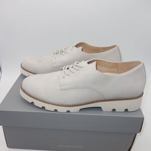 NEW Vionic Adina Oxford Nubuck Gray Leather Lace Up Orthotic Shoes Women's 8